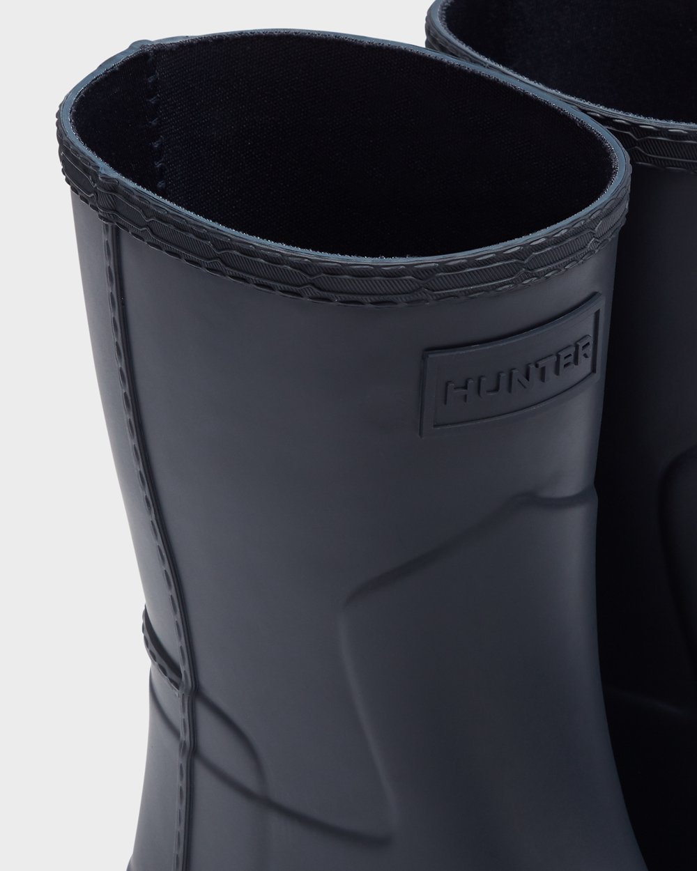Womens Short Rain Boots - Hunter Refined Stitch Detail (27QVOSLGF) - Navy